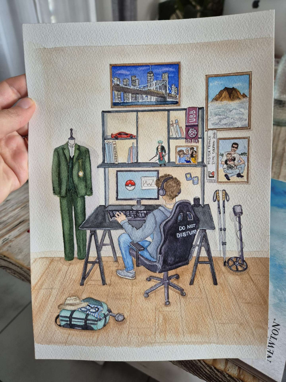 aquarelle personnalisée maison, lieu et paysage