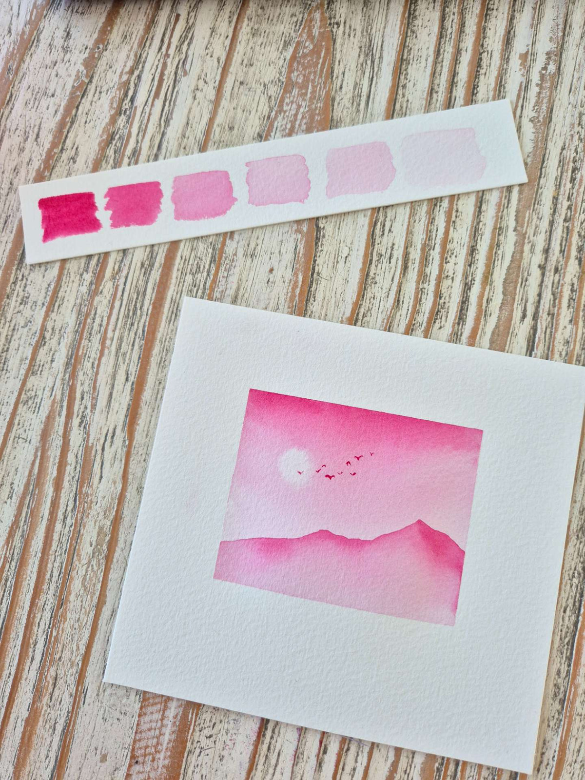 aquarelle monochrome rose